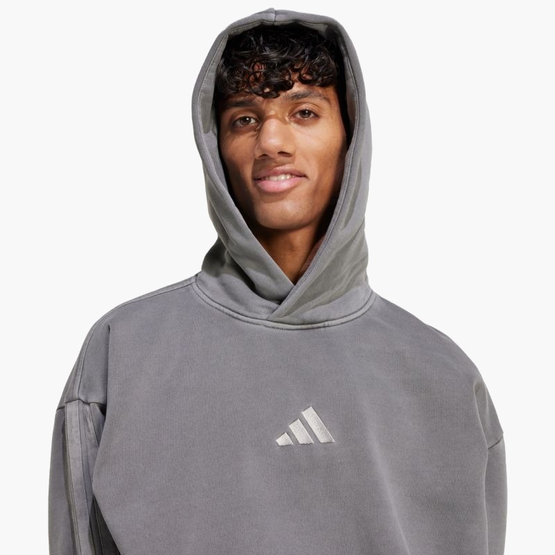 Мужская толстовка с капюшоном Adidas ALL SZN Fleece Washed JL6539 серый