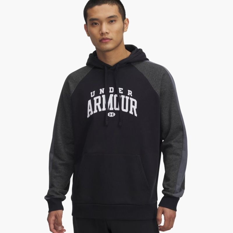 Мужская толстовка с капюшоном Under Armour Rival Fleece Colorblock 6003958 001 черный