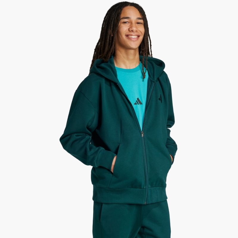 Мужская толстовка Adidas ALL SZN Fleece Full-Zip JX5101 зеленый