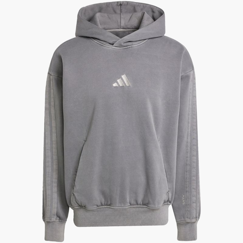 Мужская толстовка с капюшоном Adidas ALL SZN Fleece Washed JL6539 серый