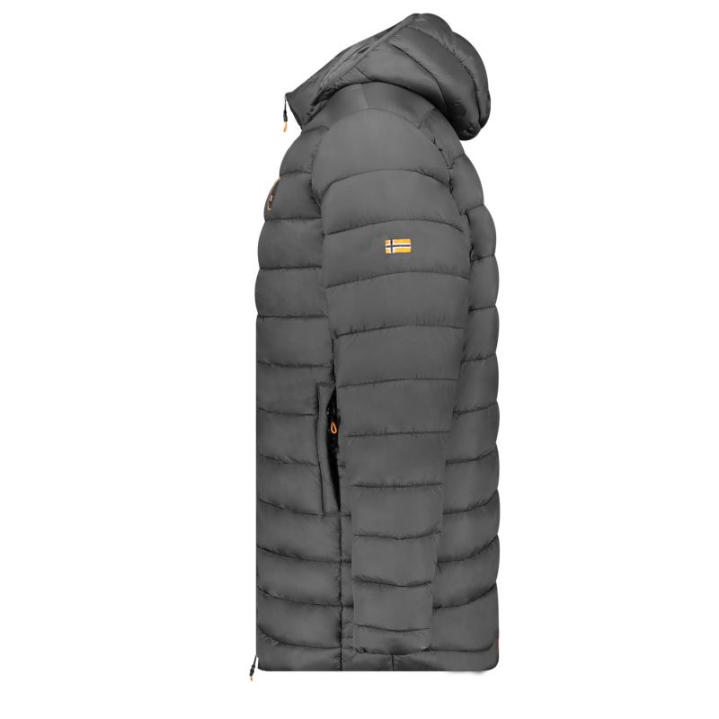 Geographical Norway men's jacket AMIGOMAP LONG HOOD DB DGREY MEN 233 DARK GRAY (WZ5086H/GN-GRIS FONCÉ)