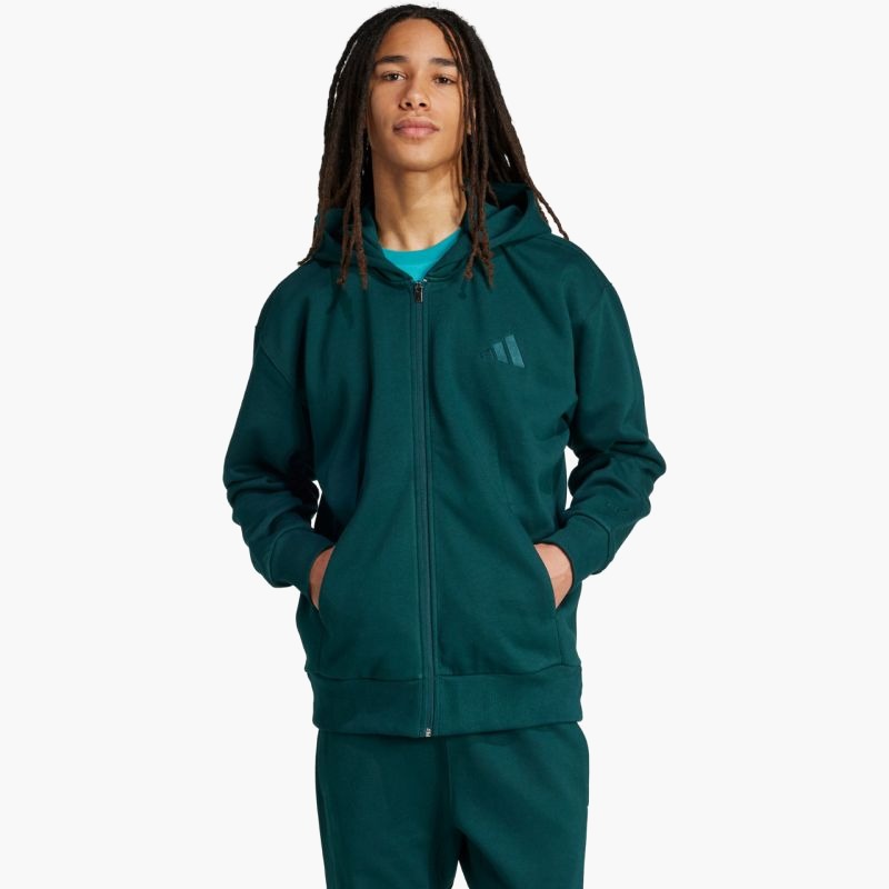 Мужская толстовка Adidas ALL SZN Fleece Full-Zip JX5101 зеленый