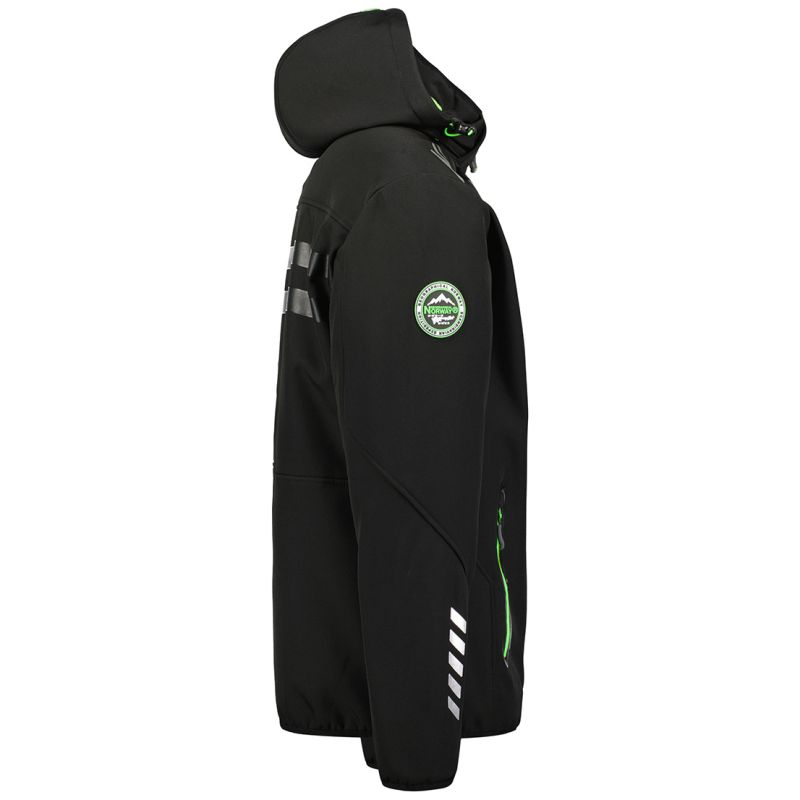 Geographical Norway ROYAUTE BLACK / GREEN DB MEN 068 BLACK / GREEN men's softshell jacket (WY8026H/GN-NOIR / VERT)