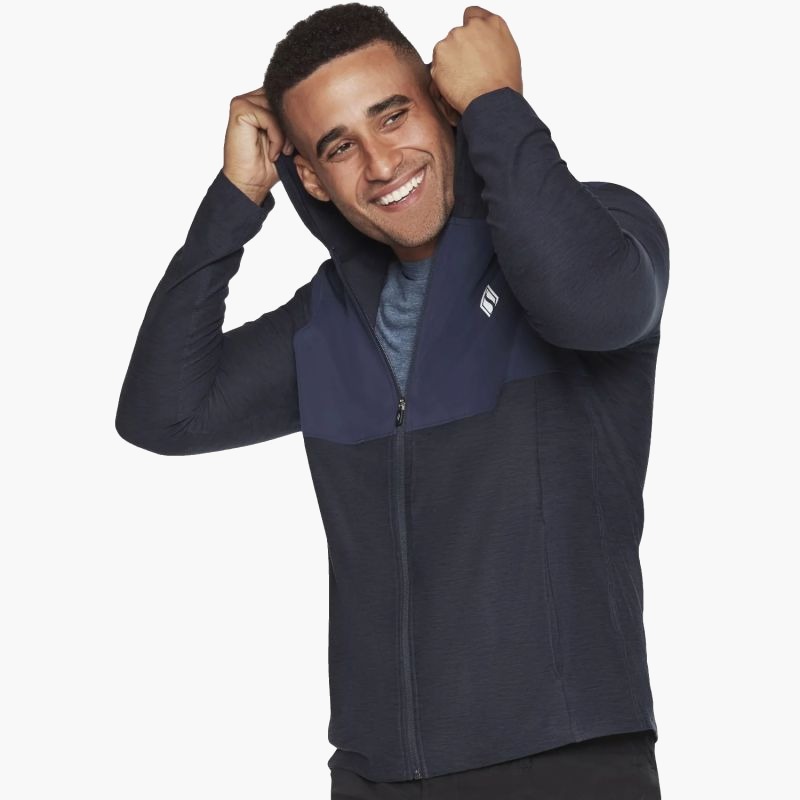 Толстовка с капюшоном Skechers Ultra Go Lite Full Zip MJA268-NVY M темно-синий