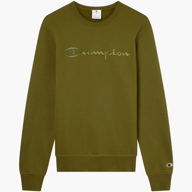Мужская толстовка Champion Crewneck Olive 220272 GS585