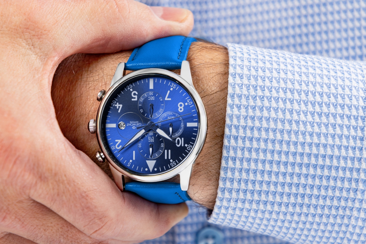 Zegarek Męski Giewont Chronograph Sapphire Niebieski GW5630-A5