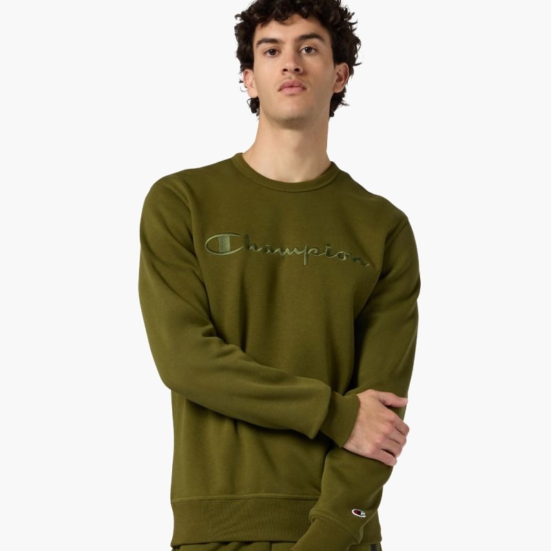 Мужская толстовка Champion Crewneck Olive 220272 GS585