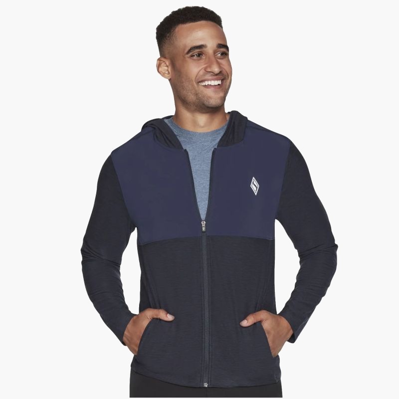 Толстовка с капюшоном Skechers Ultra Go Lite Full Zip MJA268-NVY M темно-синий