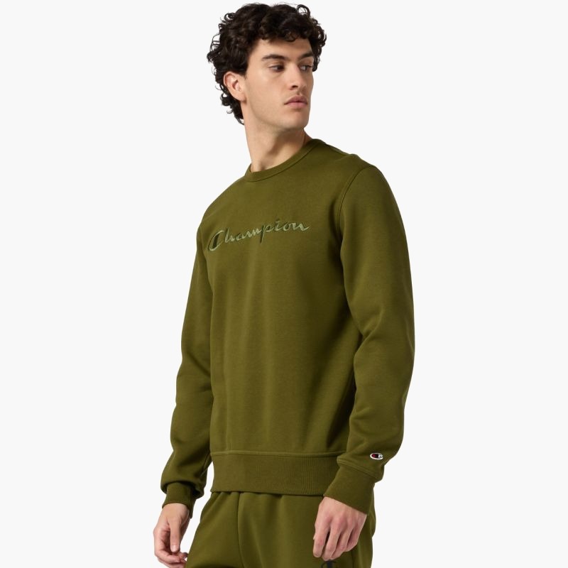 Мужская толстовка Champion Crewneck Olive 220272 GS585
