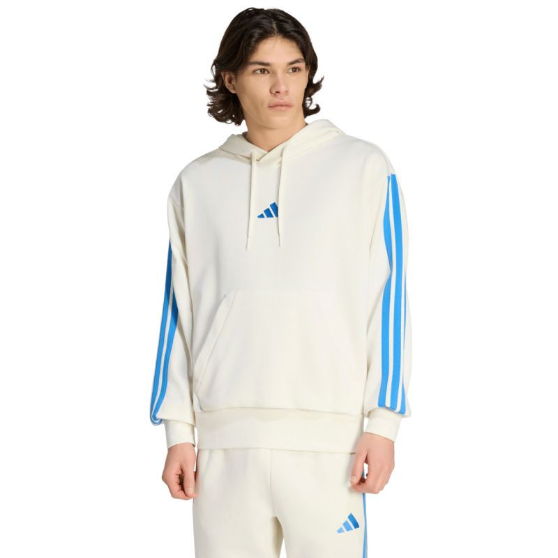 Meeste kapuutsiga pusa Adidas Essentials 3-Stripes French Terry Cream KD4901
