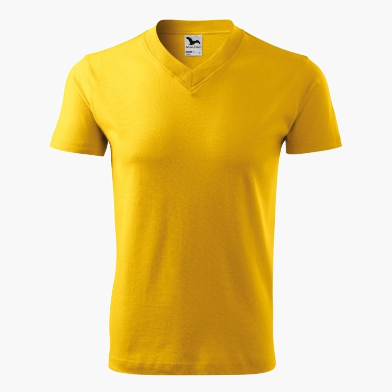 Malfini V-neck T-shirt M MLI-10204 yellow