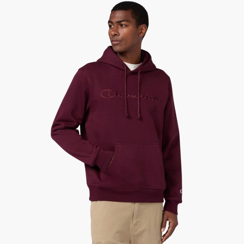 Мужская толстовка с капюшоном Champion Hooded Burgundy 220271 RS522 бордовый