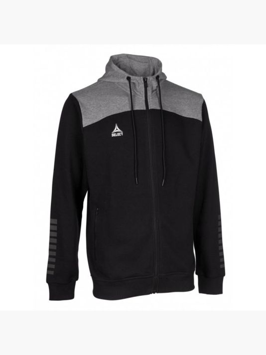 Select Oxford Zip Hoodie Women Black/Gray