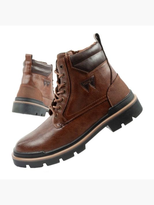 Wrangler Nevada men's shoes Chelsea boots elegant fashionable lace-up brown