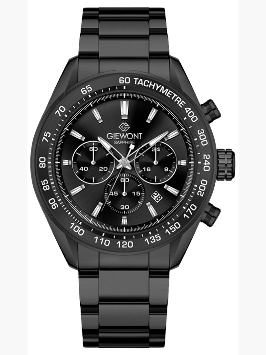 Zegarek Męski Giewont Chronograph Sapphire Czarny GW9580-B2
