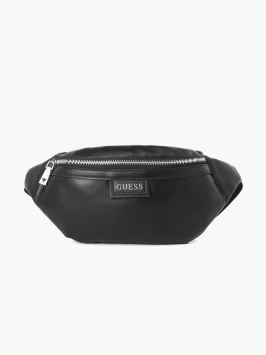 Guess, Scala, Synthetic Leather, Textile Fanny Pack, HMESCAP1230, Black, 21.3 x15 x 7.5 cm, For Men