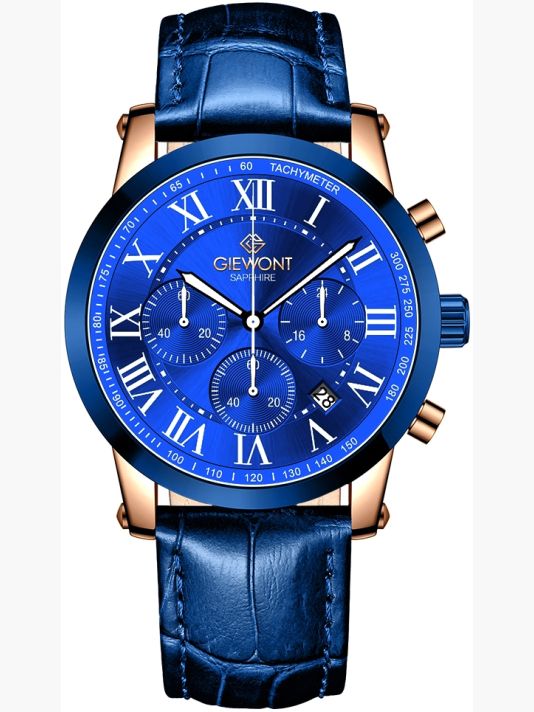 Zegarek Męski Giewont Chronograph Sapphire Miedziano Niebieski GW6260-A5