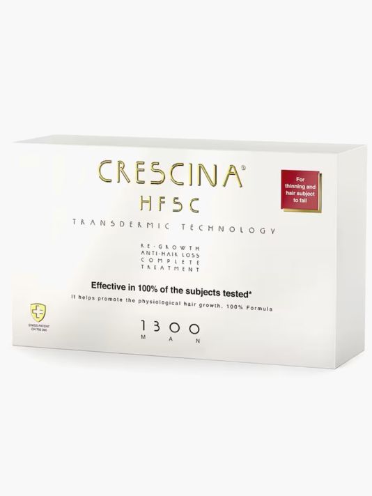 Labo, Crescina, Transdermic HFSC 1300, For Growth Stimulation, Ampoules Treatment Serum, For Scalp, For Men, 10 +10 pcs