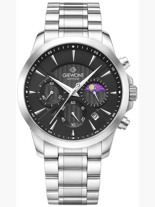 Zegarek Męski Giewont Chronograph Sapphire Srebrny GW9460-B2
