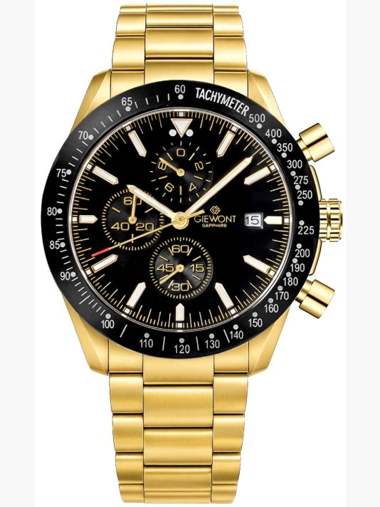 Мужские часы Giewont Chronograph Sapphire Золото Черный GW8720-B4