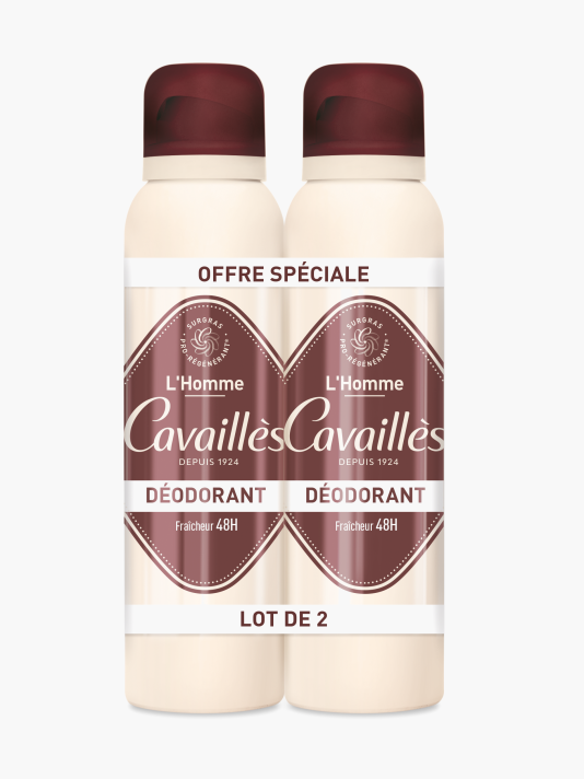 Set Duo, Roge Cavailles, L'Homme, 48h Protection, Deodorant Spray, For Men, 2 pcs