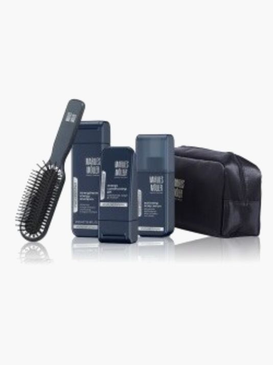 Set Marlies Moller: Marlies Moller, Hair Styling Gel, Flexible Hold, 100 ml + Marlies Moller, Hair Shampoo, Energizing, 200 ml + Marlies Moller, Paddle, Hair Brush