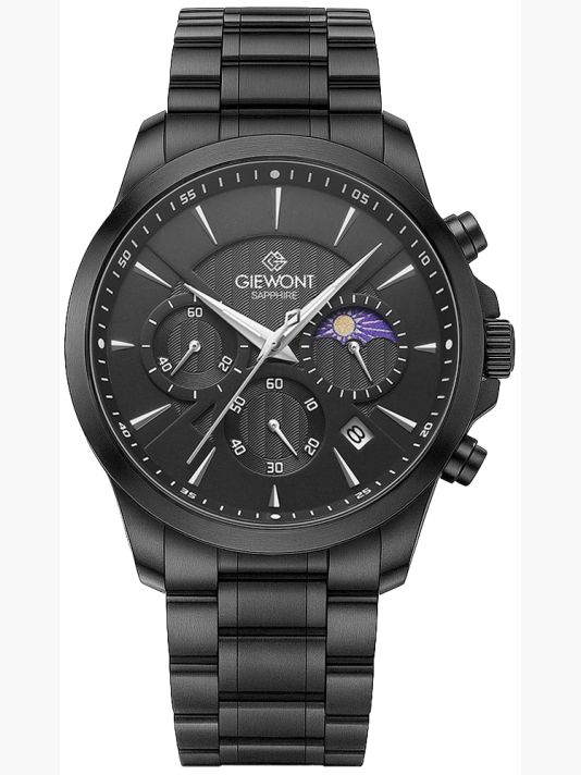 Zegarek Męski Giewont Chronograph Sapphire Czarny GW9460-B1