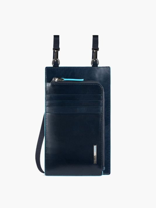 Piquadro, Tasche, Leather Crossbody Bag, Blue, 11.5 x 19 x 2 cm, For Men