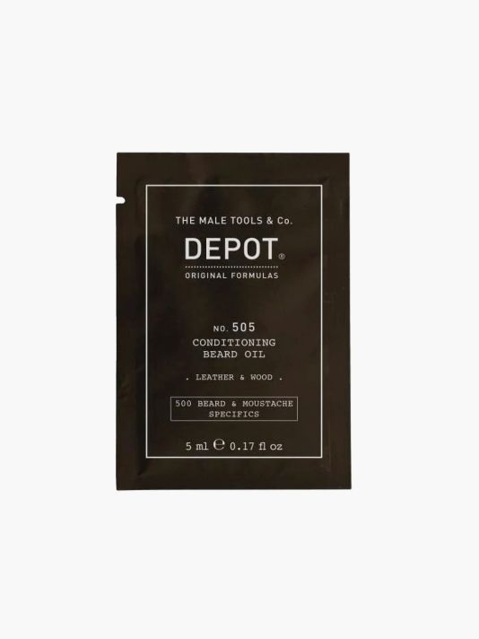 Depot, 500 Beard & Mustache Specifics No. 505, Beard Oil, Leather & Wood, Vitamin E, For Shine & Softness