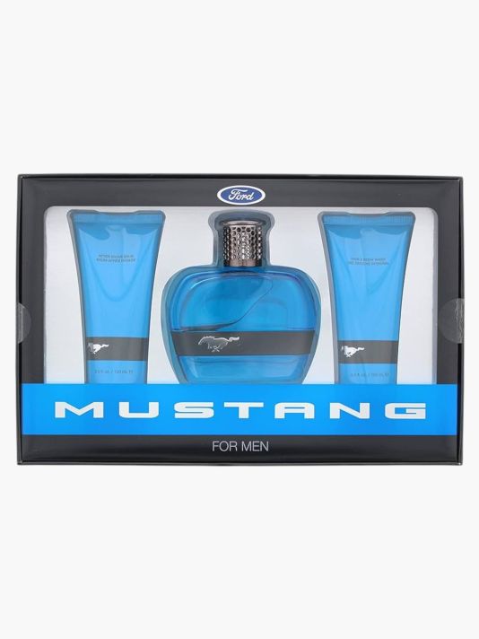 Set Ford: Mustang Blue, Eau De Toilette, For Men, 100 ml + Mustang Blue, Hydrating, After-Shave Balm, 100 ml + Mustang Blue, Hydrating, Body Wash, For Hair & Body