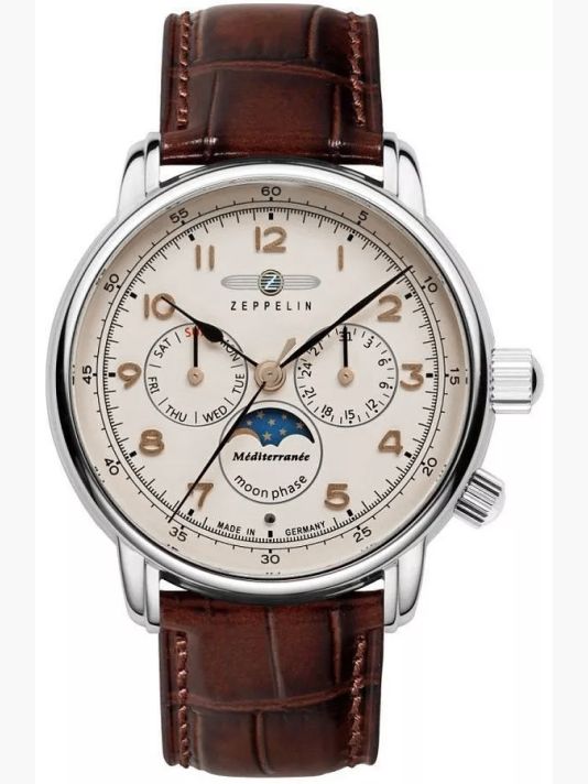 Zegarek Męski ZEPPELIN LZ121 Mediterranee Moonphase 9636-5 + BOX