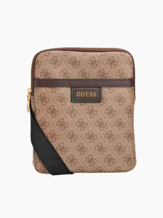 Guess, Vezzola, Textile Crossbody Bag, Brown, 19 x 24 x 2cm, For Men