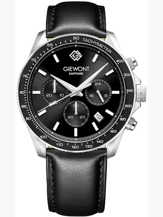 Zegarek Męski Giewont Chronograph Sapphire Czarny GW3520-A4