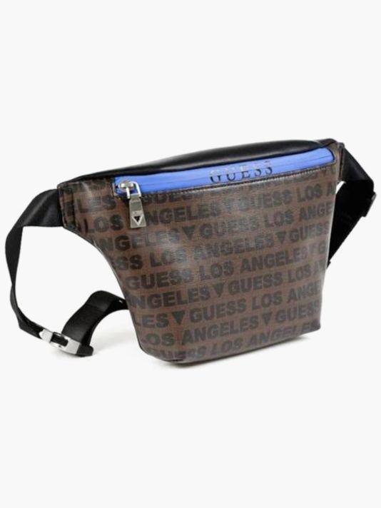 Guess, Dan, Textile Fanny Pack, Bum, Black/Brown, For Men