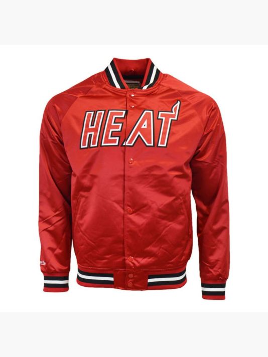 Mitchell & Ness Men's Lightweight Satin Jacket NBA Miami Heat
