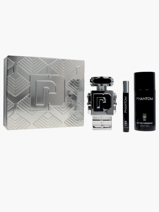 Set Paco Rabanne: Phantom, Eau De Toilette, For Men, 100 ml + Phantom, Eau De Toilette, For Men, 10 ml + Phantom, Deodorant Spray, For Men
