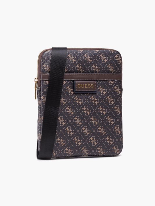 Guess, Vezzola, Textile Crossbody Bag, Dark Brown, 19 x 24 x 2cm, For Men