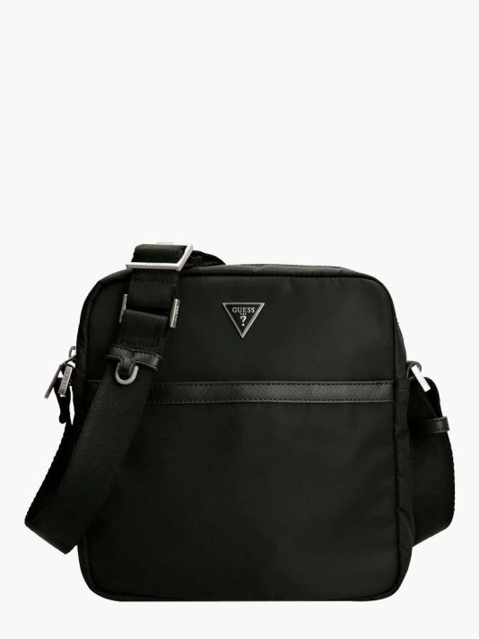 Guess, Certosa, Polyurethane, Textile Bag, Black, HMECRNP2258BLA, For Men, 22 x 5 x 23.5 cm