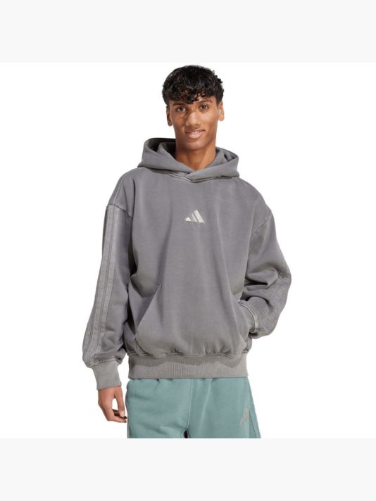 Мужская толстовка с капюшоном Adidas ALL SZN Fleece Washed JL6539 серый