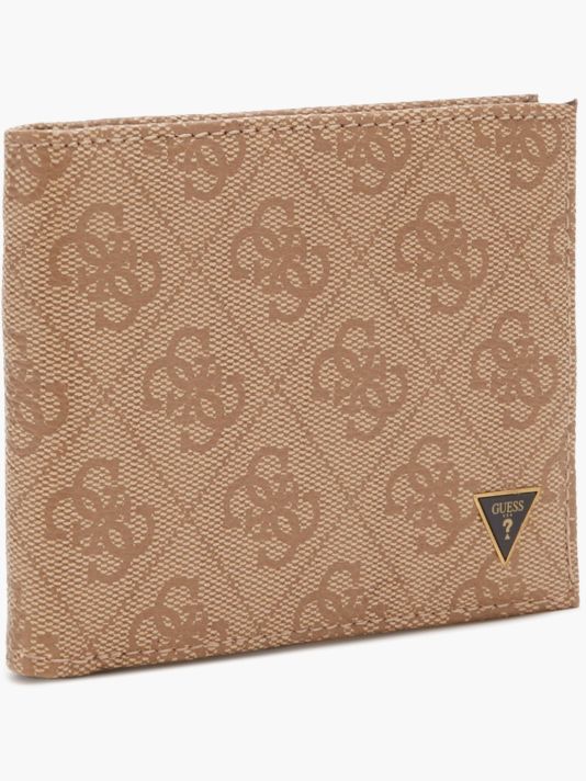 Guess, Vezzola, Textile Wallet, Small Billfold, SMVZLALEA20, Brown, For Men