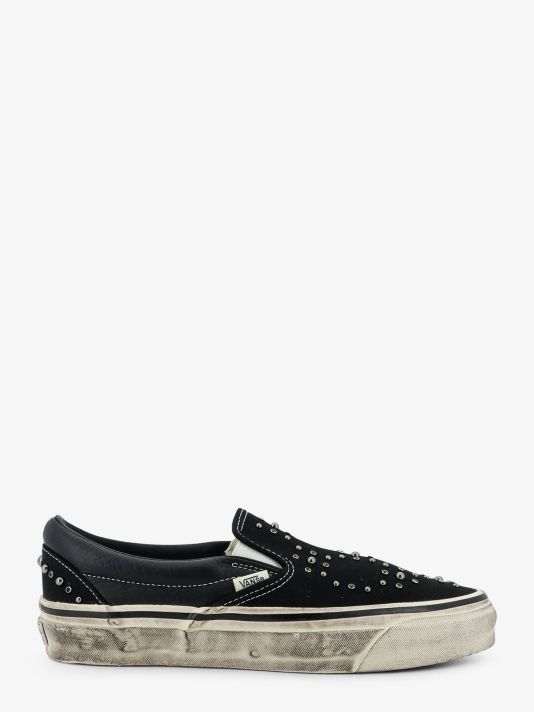 Lx classic slip on 98 canvas and leather sneakers with all-over metal beads
