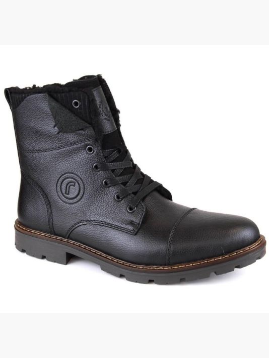 Rieker M RKR296A wool-lined leather ankle boots, black