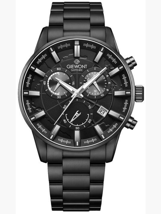 Zegarek Męski Giewont Chronograph Sapphire Czarny GW4580-B1