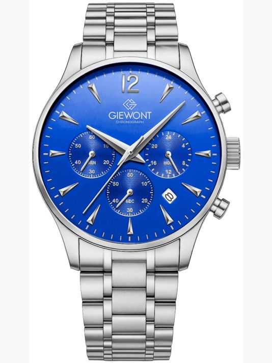 Zegarek Męski Giewont Chronograph Sapphire Srebrno Niebieski GW6310-B3