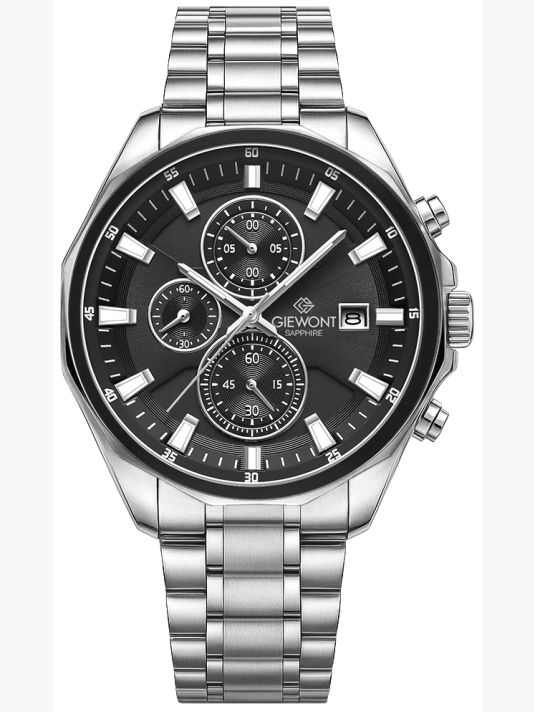 Zegarek Męski Giewont Chronograph Sapphire Srebrny GW7290-B2