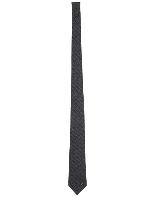 SILK TIE WITH CLAMPS