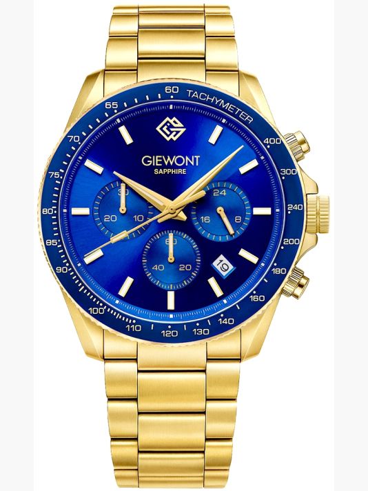 Мужские часы Giewont Chronograph Sapphire Золото Синий GW3520-B5