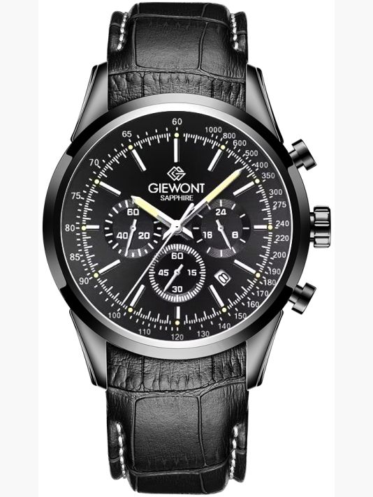 Zegarek Męski Giewont Chronograph Sapphire Czarny GW7650-A4