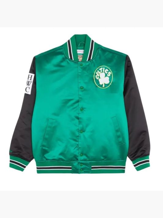 Mitchell & Ness NBA Boston Celtics Primetime Heavyweight Satin Jacket Vintage Logo Celtics M JK8453-BCEKYGN