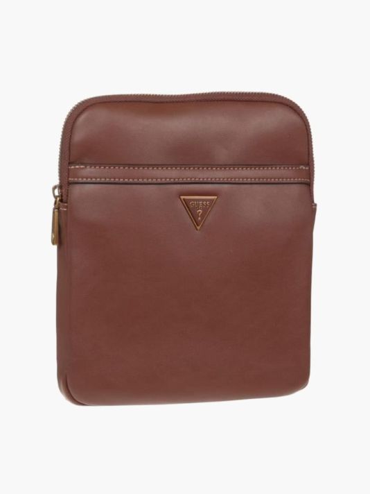 Guess, Scala, Synthetic Leather, Textile Bag, Brown, HMSCALP2223BRO, For Men, 20 x 22.5 x 2.5 cm
